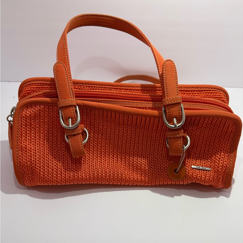 The Sak Woven Orange Shoulder Bag